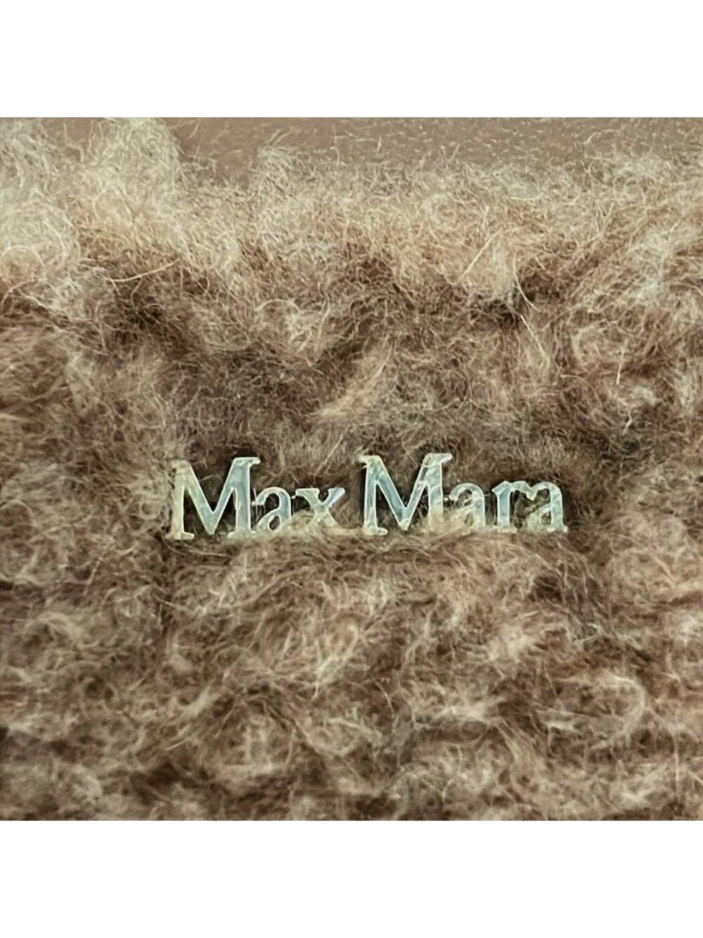 Max Mara Shoulder Bag Brown Gold Chain Silk Leather - Picture 9 of 10